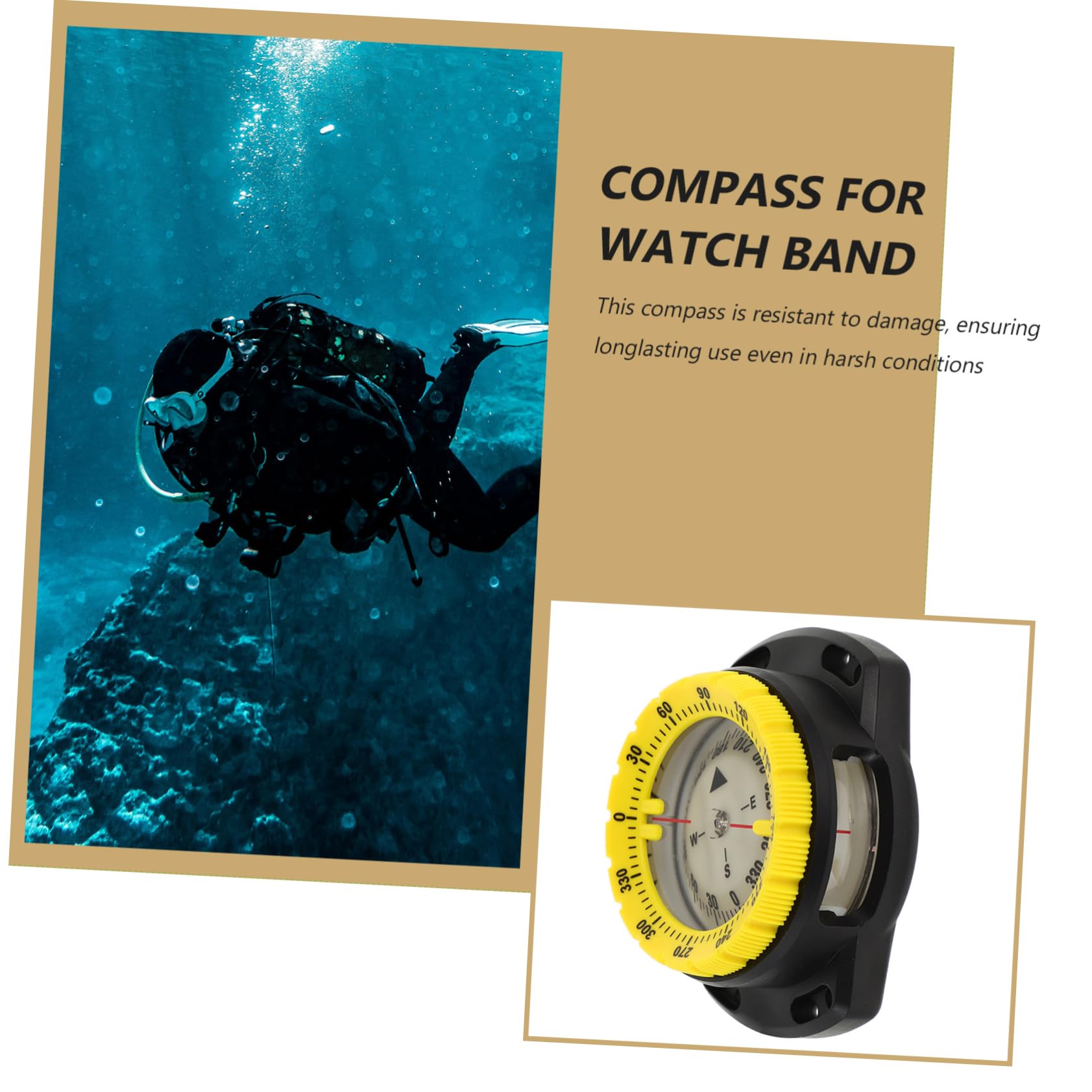 Happyyami Bussola Magnetica per Immersioni Subacquee Campeggio Kayak con Fascia Elastica Alta Precisione Affidabile in Condizioni Difficili