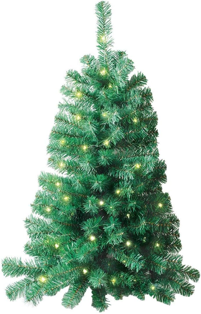 Jobar IdeaWorks Wall Mounted Christmas Tree, Lighted, and 3 Feet Tall, One Size Fits All, Green