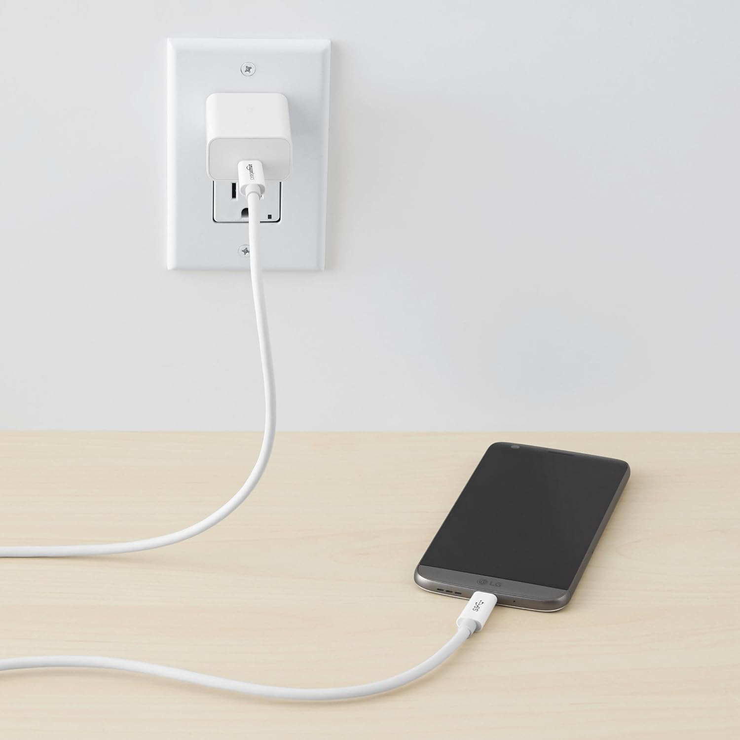 Limited Stock Amazon Basics USB Type-C to USB Type-C 3.1 Gen1 Adapter Charger Cable - 3 Feet (0.9 Meters) - White
