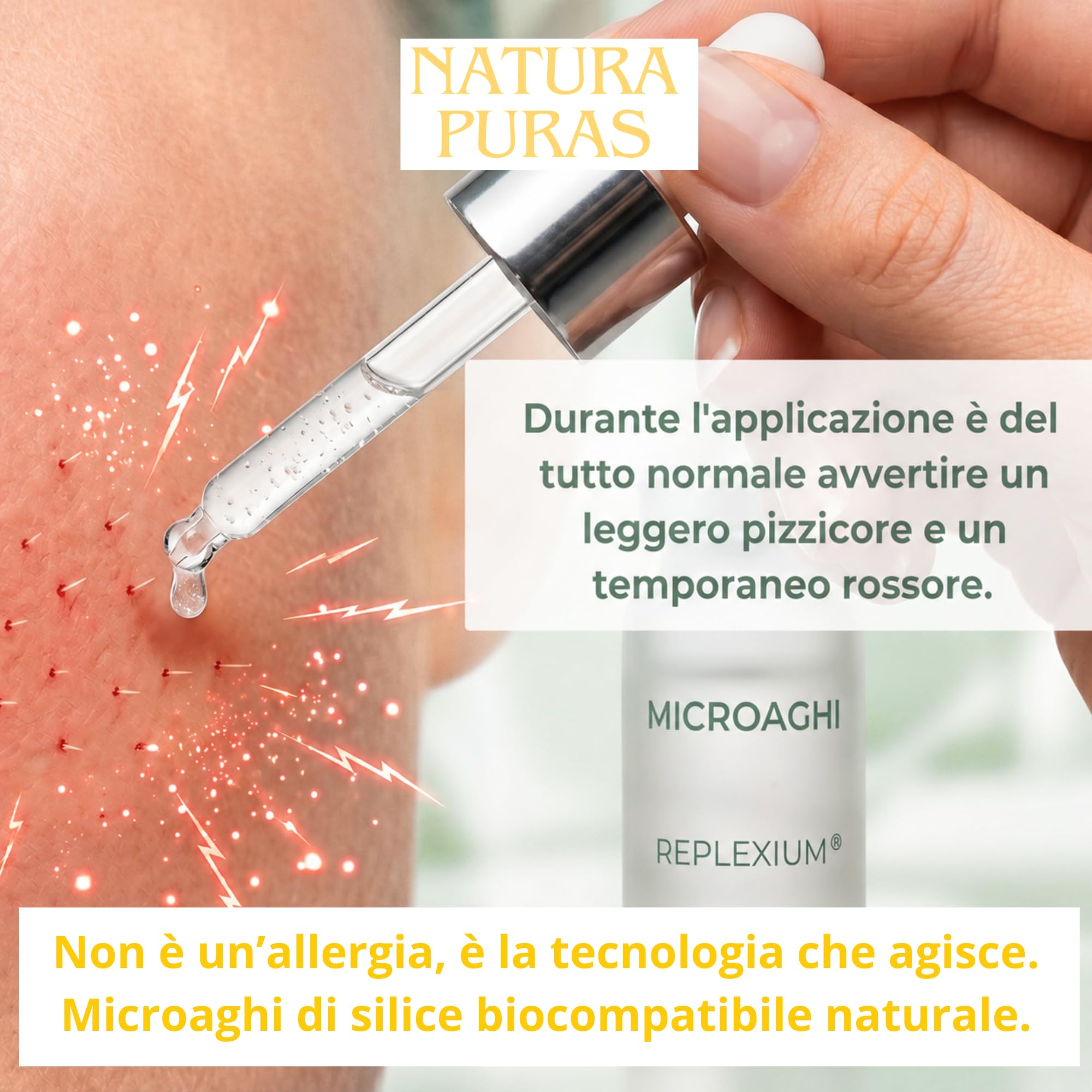 Siero Viso con Microaghi Coreano Antirughe 20ml NaturaPuras | Microneedling Liquido