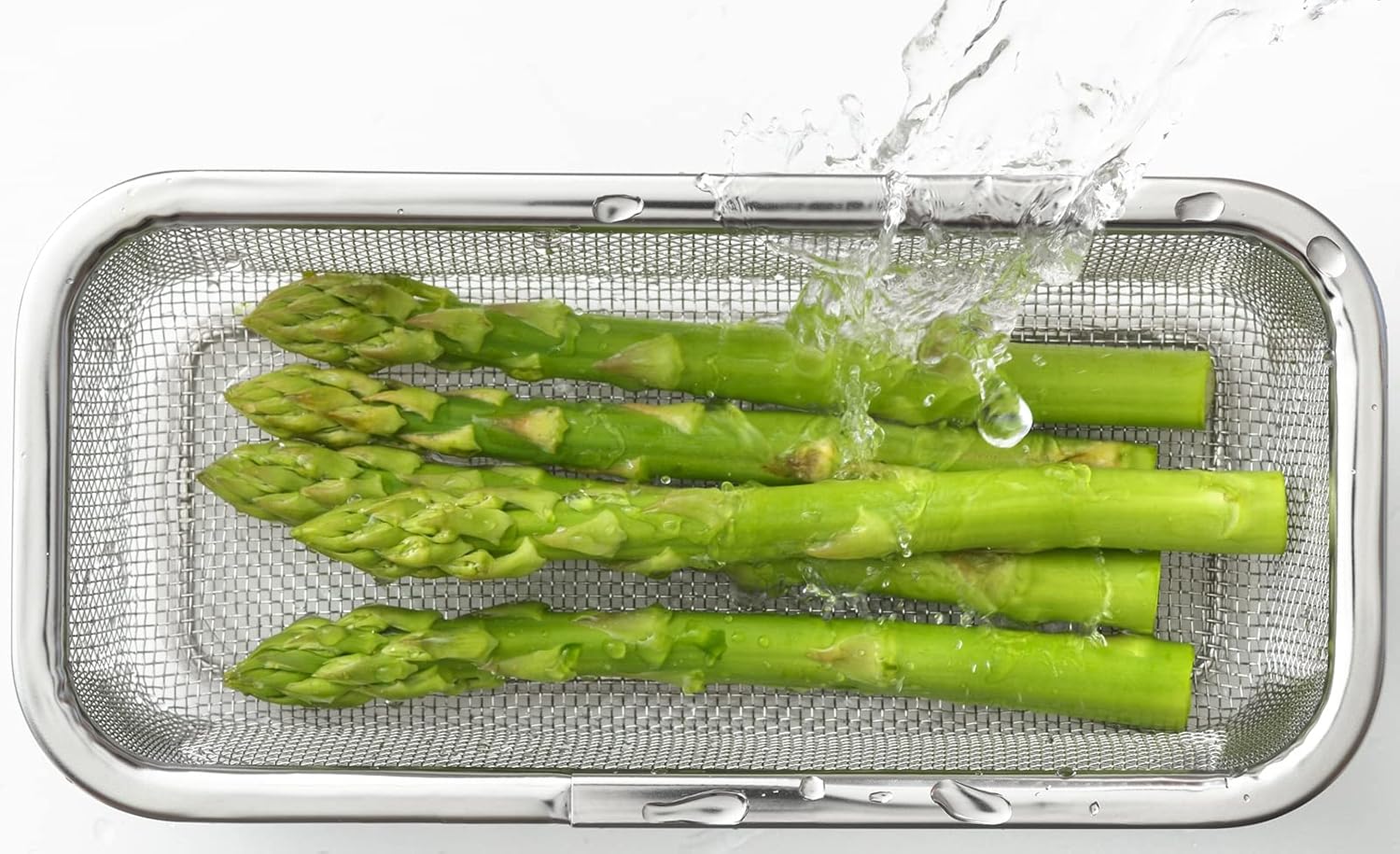 Yoshikawa YJ3364 Colander, Stainless Steel, Colander, Square, Vegetables, Length 8.1 x Width 3.8 x Height 2.1 inches (20.5 x 9.7 x 5.3 cm), Slim