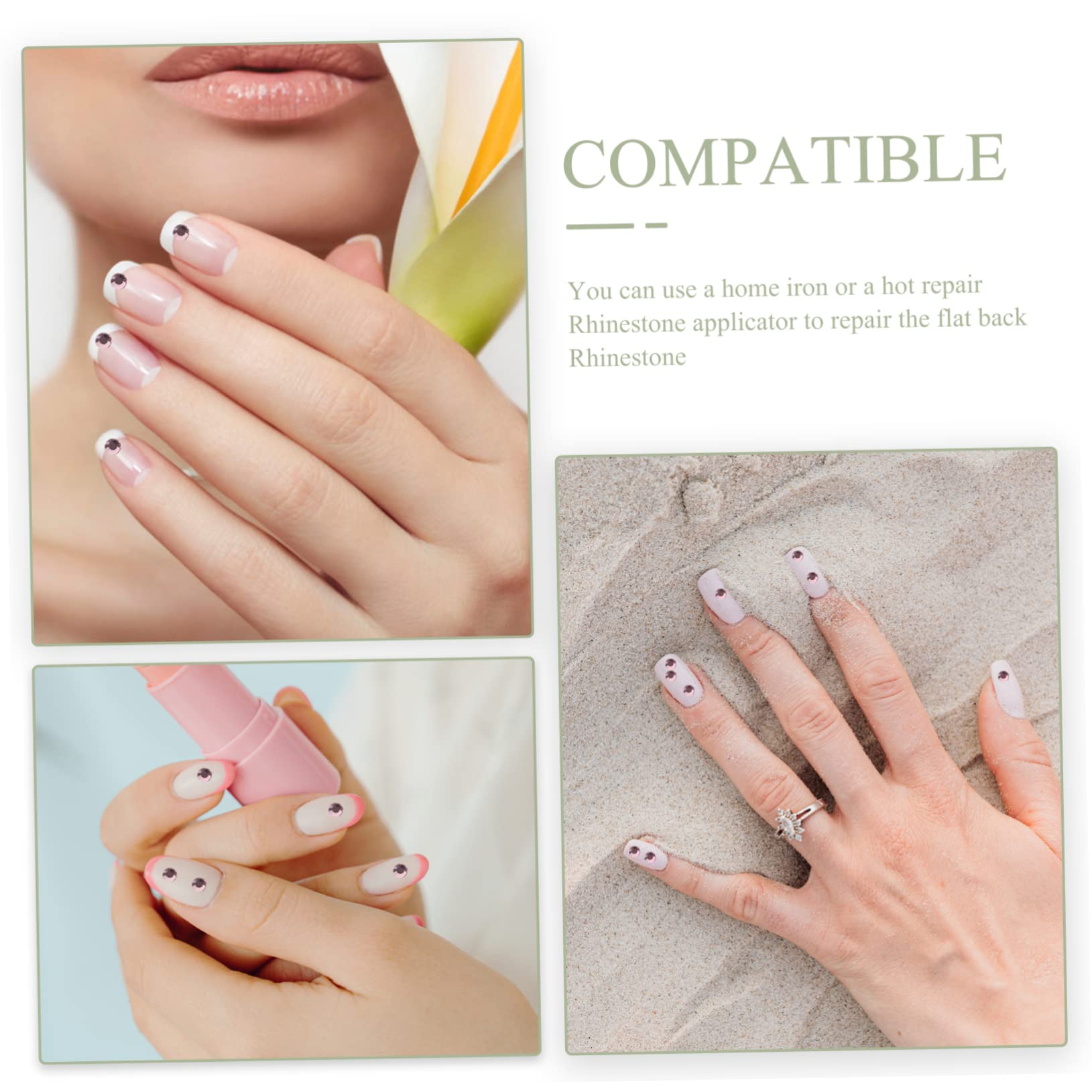 CALLARON 4 Pezzi Pietre per Unghie Flatback per Decorazioni Nail Art Te e Gioielli Multi Facili Applicare