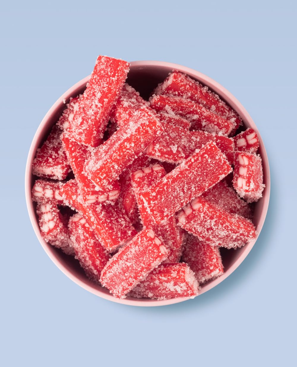 Vidal Golosinas. Ladrillos de regaliz rellenos Pica Fresa. Regaliz con forma de ladrillo sabor fresa y relleno de nata. Bolsa de 250 unidades