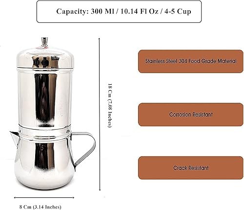 Miniatura 2 de KERAM Cafetera de filtro de café 2-3 tazasaccesorios de barra de café-filtros de café de acero inoxidable-gotero camping-senderismo reutilizable