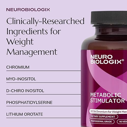 Miniatura 4 de Suplemento de metabolismo estimulador metabólico, suplemento dietético con D-Chiro inositol, mioinositol, cromo, fosfatidilserina y orotato de litio