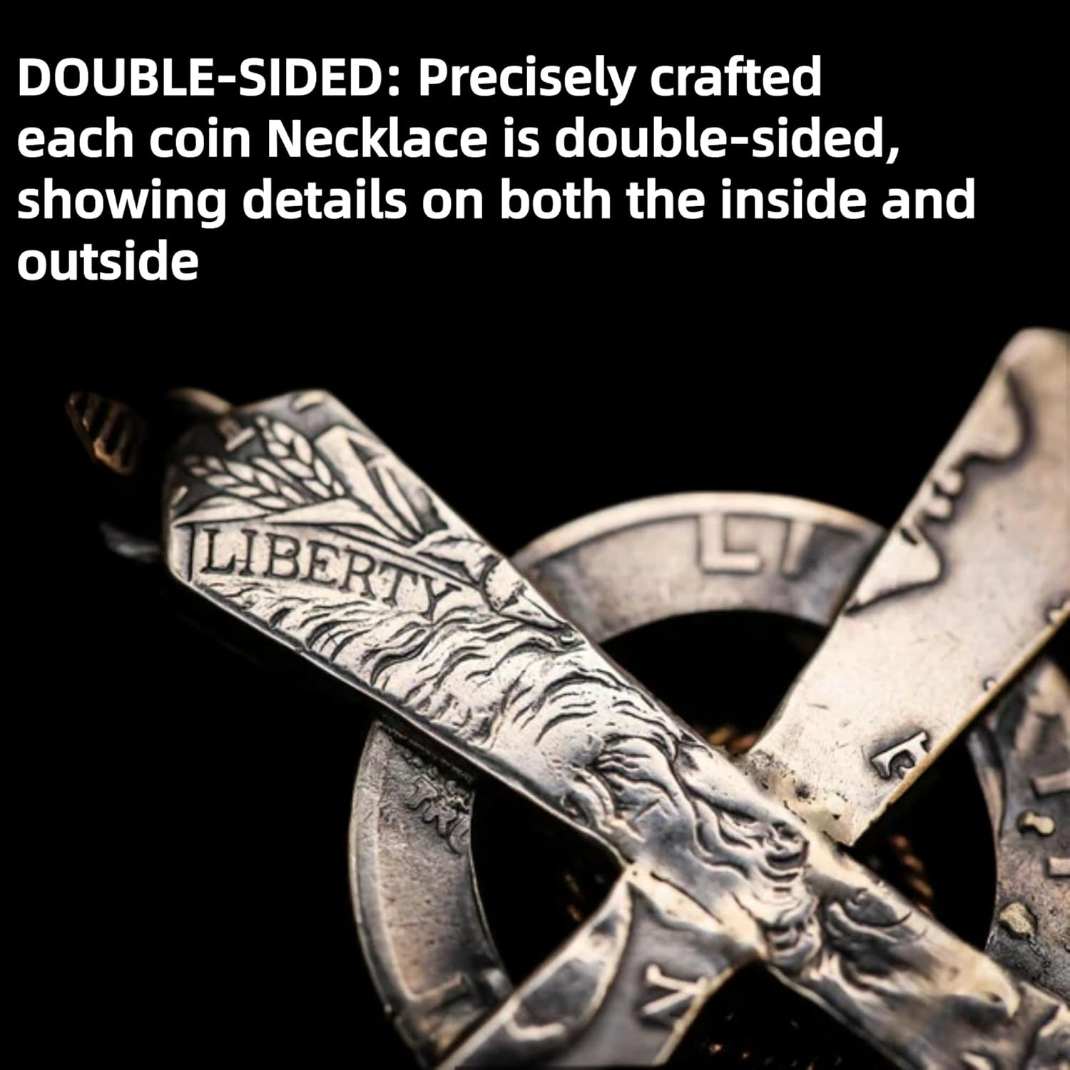 Morgan Silver Coin Cross Necklace – Handmade Pendant Crafted from Authentic Morgan Silver Dollars, Vintage Faith Jewelry for Men & Women, Dual-Symbol Heritage & Art Design (Free Chain Included) - Image 3