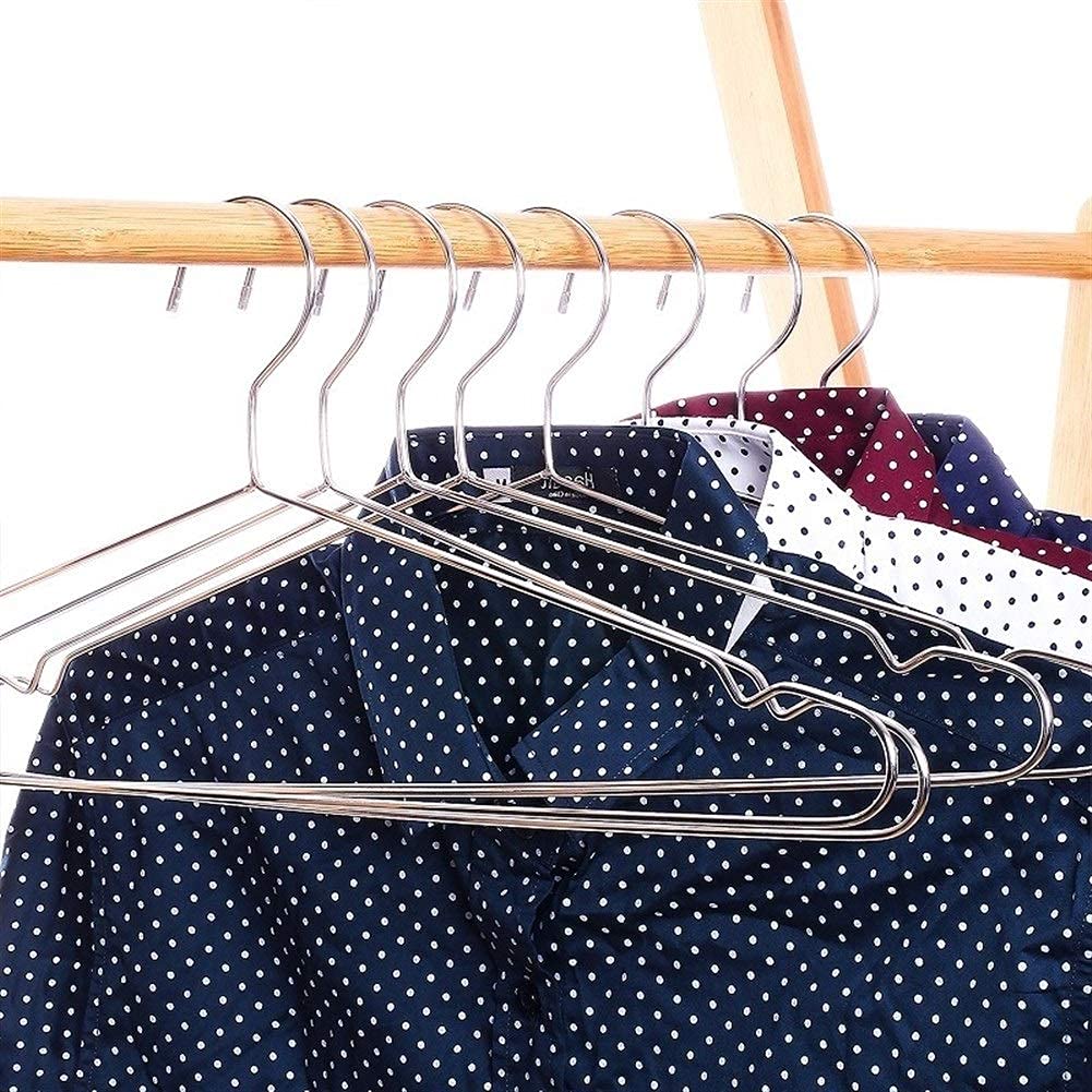 Perchas estándar de metal resistente de acero inoxidable de 45 cm, perchas duraderas para abrigos y trajes, lote de 20 unidades, diseño antideslizante, solución para ahorrar espacio