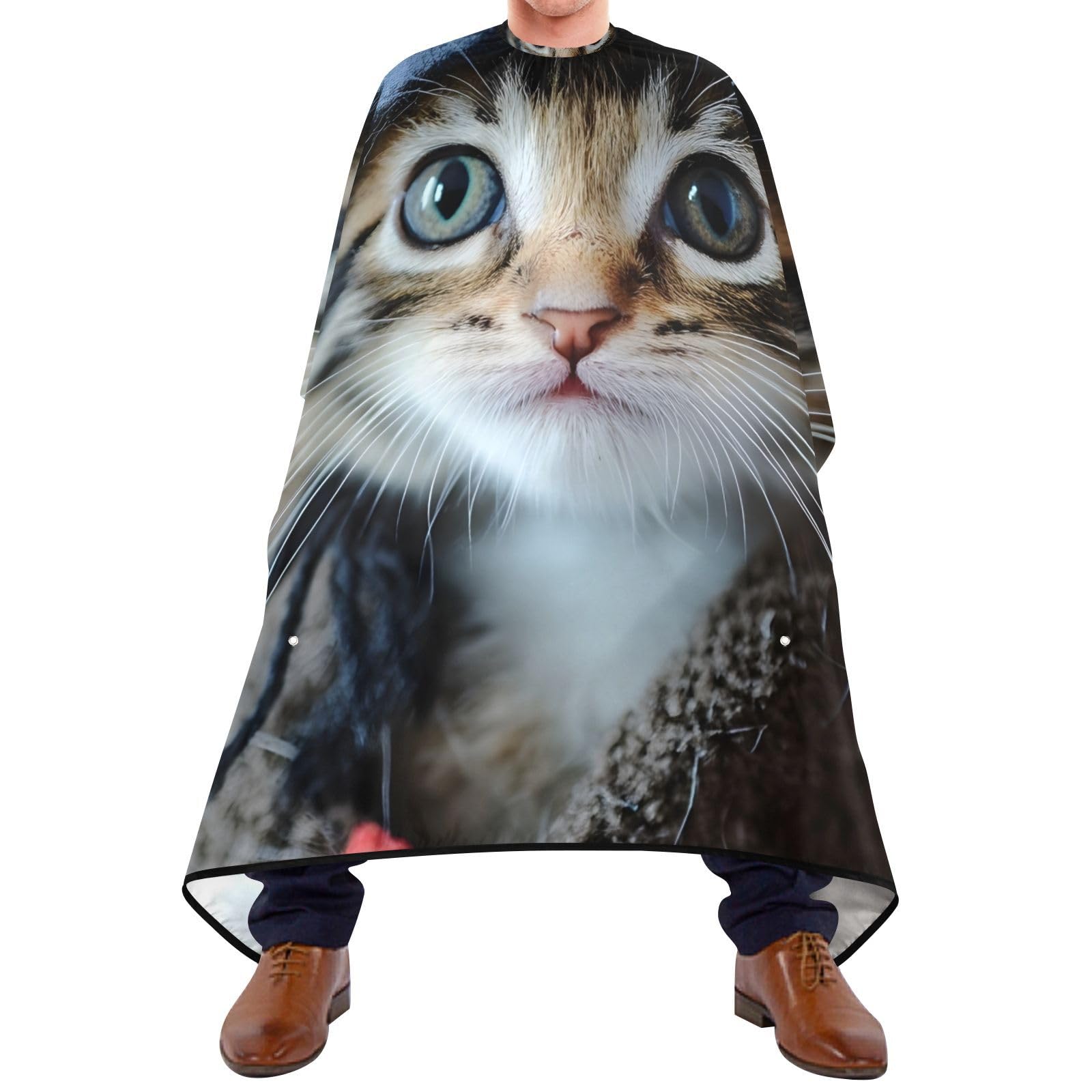 Hezely Pirate Kitten Hair Dye Cape, Barber Cape for Adults,Waterproof Salon Cape,Waterproof Hairdressing Styling Hair Cutting, 65