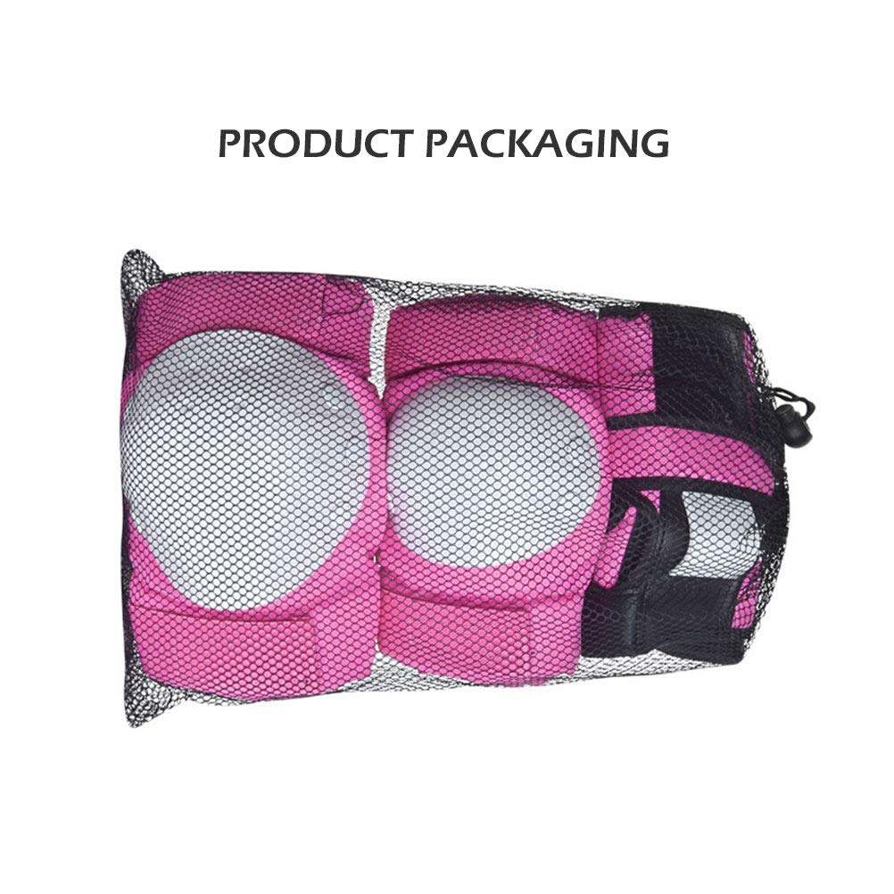 TOPINCN Adults Kids Knee Pads Elbow and Wrist Pads Set with PP Shell Protective Gear for Skateboarding Cycling and Ice Skating (Black #09)