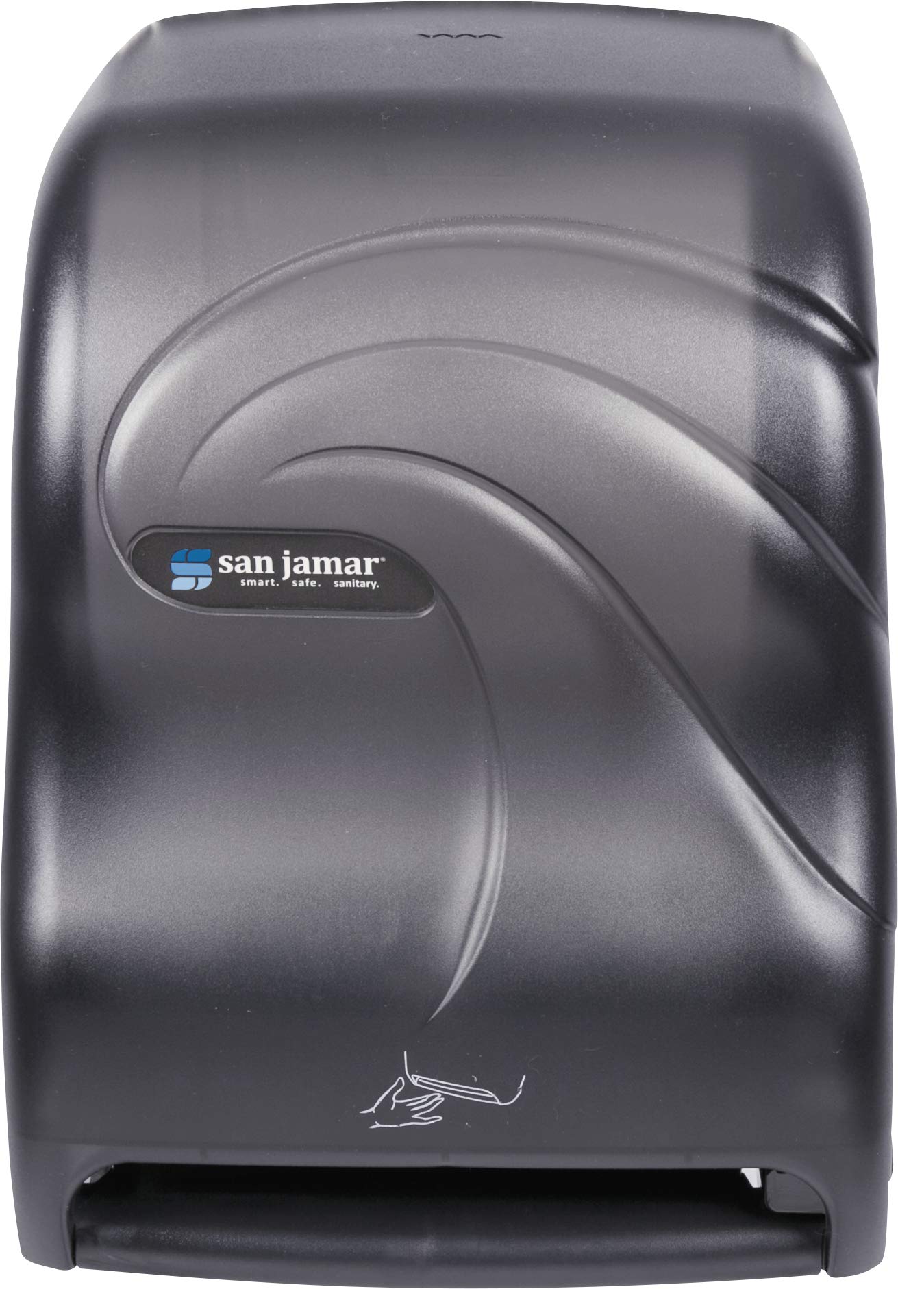 San Jamar Oceans Paper Towel Dispenser Touchless Electronic Dispenser with Smart System with Iq Sensor for Bathroom, Kitchens and Restaurants, Plastic, Black Pearl