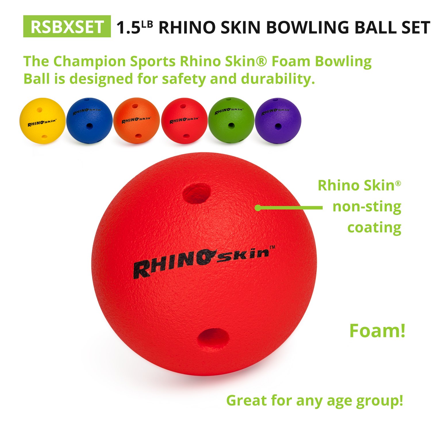 Amazon | Champion Sports フォームボウリングボール:Rhino Skin Soft