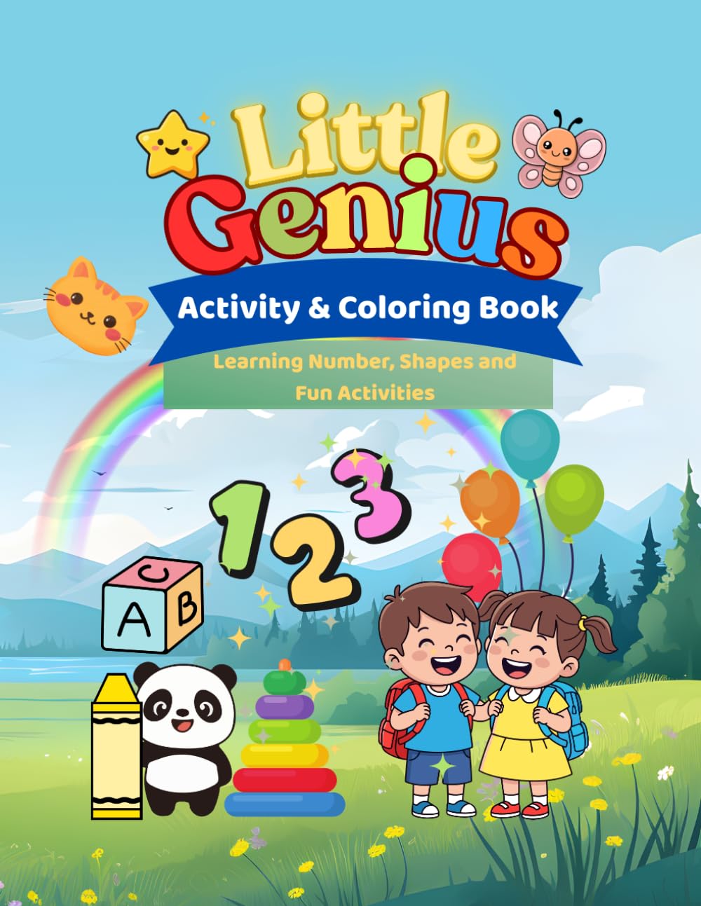 Little Genius Activity Coloring Book: Learning Number, Shapes and Fun Activities (Little Genius Series)