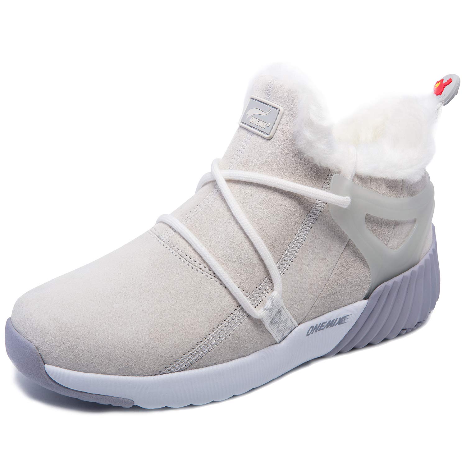 ONEMIX Women's Fur Lined Snow Boots Outdoor Waterproof Non-Slip Light Short Boots Classic Tall for Woman