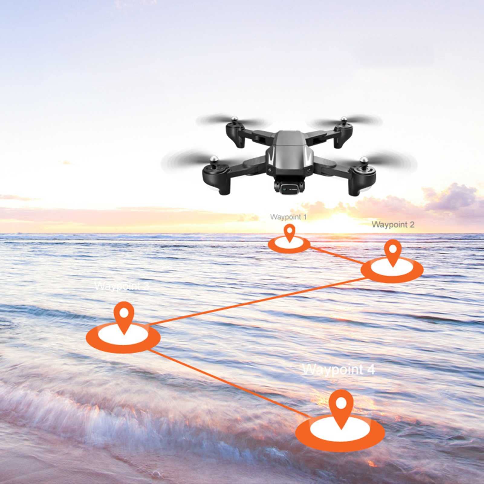 Drony z kamerą dla dorosłych 4K RC Quadcopter with 20 Minutes Flight Time Follow Me Auto Return Home Way-Points Functions Included Carrying Bag for Beginner (Black 3 BATTERIES)