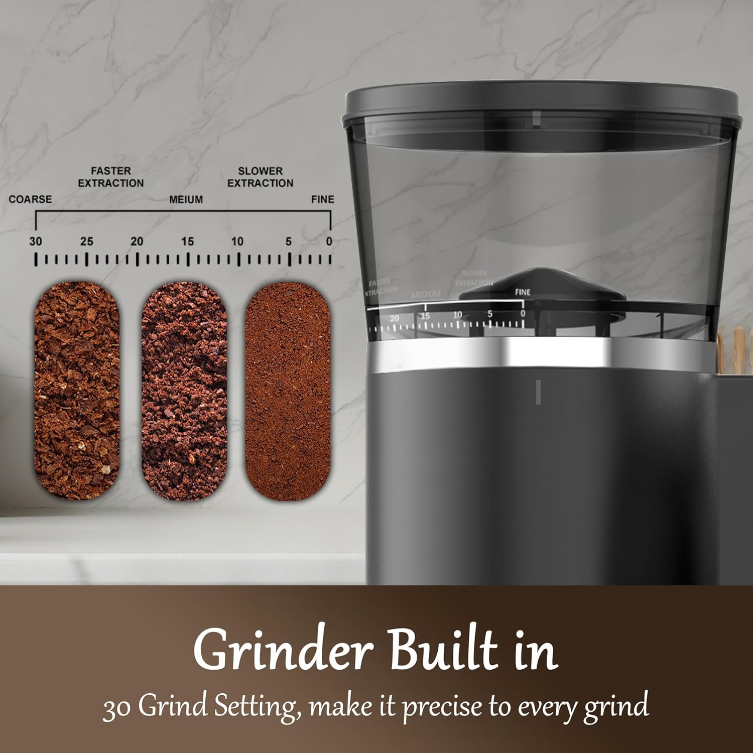 20 Bar Espresso Machine with Milk Frother, Programmable Expresso Coffee Machines with Adjustable Grinder Built in & 53 oz. Removable Water Tank for Espresso, Americano, Cappuccino and Latte