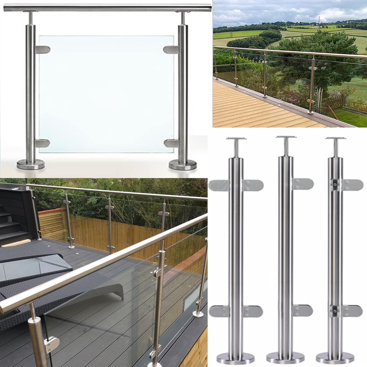 Axis Glass 10mm Toughened Glass Balustrade Stainless Steel Posts