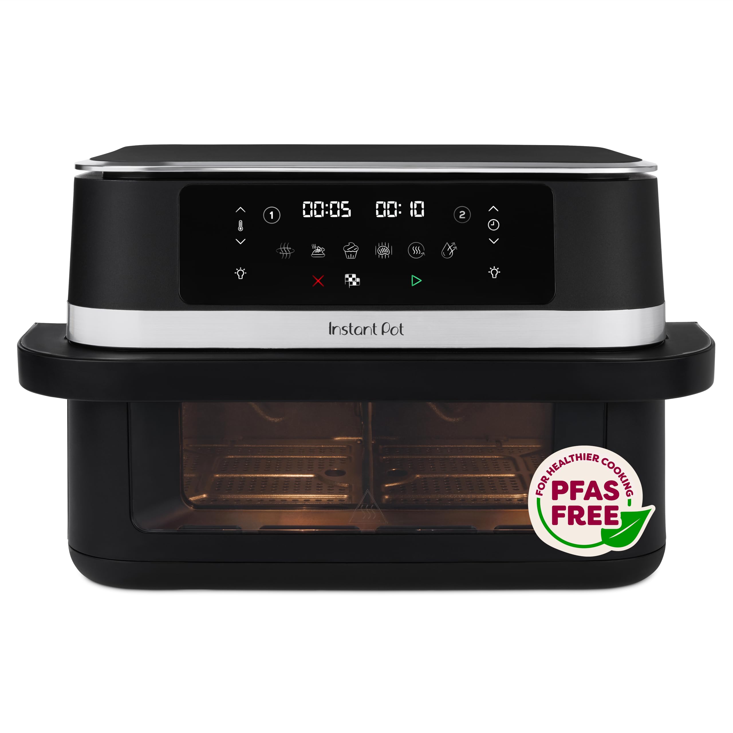 Instant Pot Vortex VersaZone 12L Air Fryer, PFAS Free, Large, Twin 6L Baskets, 8-in-1, Dehydrate, Grill, Bake, Roast, Reheat, Easy Clean, Dishwasher Safe, Black Pepper โ image 1
