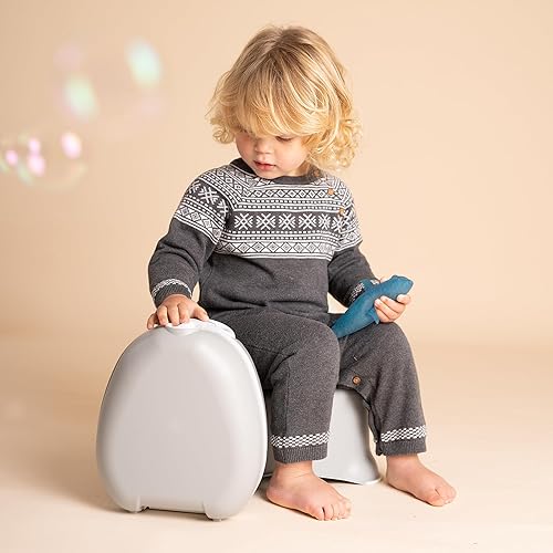 Miniatura 5 de My Carry Potty - Orinal de viaje gris pastel, galardonado asiento de inodoro portátil para niños pequeños para llevar a todas partes