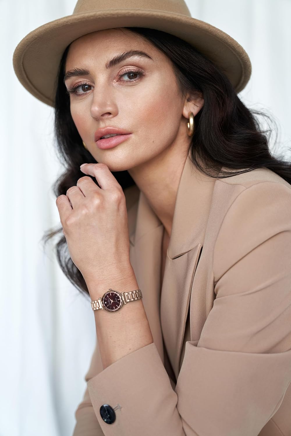 Jessica Simpson Diamond Collection Women's Watch, Classic Quartz, Metal Band, Round Faceted Crystal Face, Elegant Dress Watch for Women - Image 6