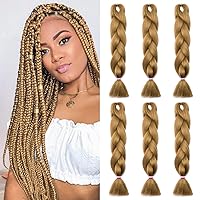 Vista 69 de Benehair 1 paquete de 1 paquete de extensiones de cabello trenzado de 24 pulgadas, extensiones de cabello sintético de alta temperatura, extensiones