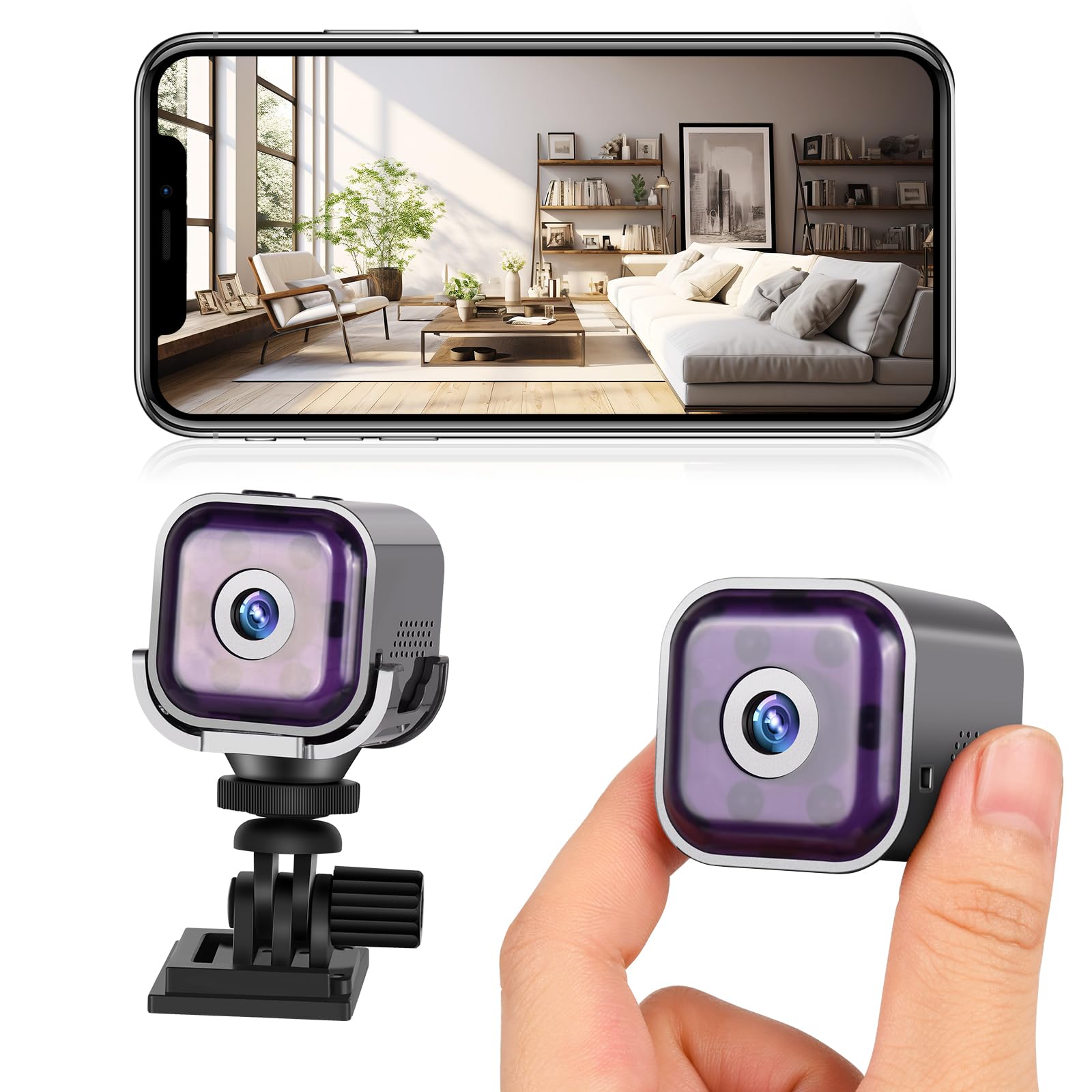 Cámara Mini WiFi Inteligente 1080P para Exteriores - Vigilancia Nocturna, Batería Recargable, Detección de Movimiento, Tarjeta TF, Bidireccional