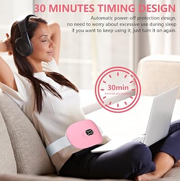 LISACOOL Portable Cordless Heating Pad,Period Cramps,Gifts for Mom,Pink