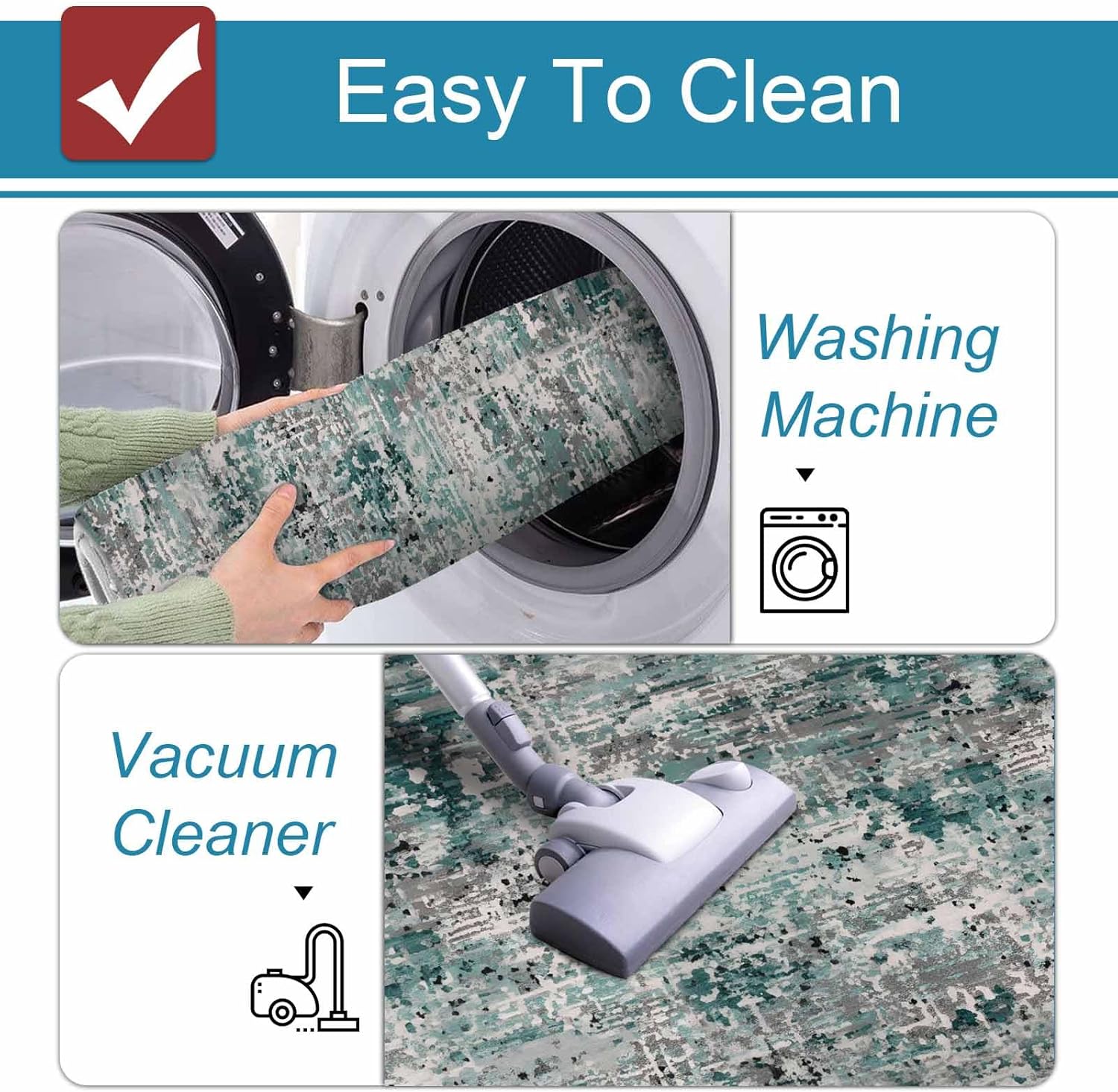 Prime Leader Green Grey Kitchen Mat Set 2 Pieces Abstract Modern Boho Mottled Vintage Non Slip Kitchen Rugs Washable Runner Rug Mats for Floor Sink Laundry Office 23.6" x 35.4"+23.6" x 70.9"