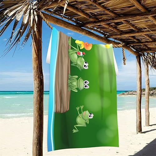 Miniatura 2 de Toallas de playa de microfibra de gran tamaño para adultos, toalla de yoga súper absorbente para viajes, piscina, campamento, 74 x 37 pulgadas