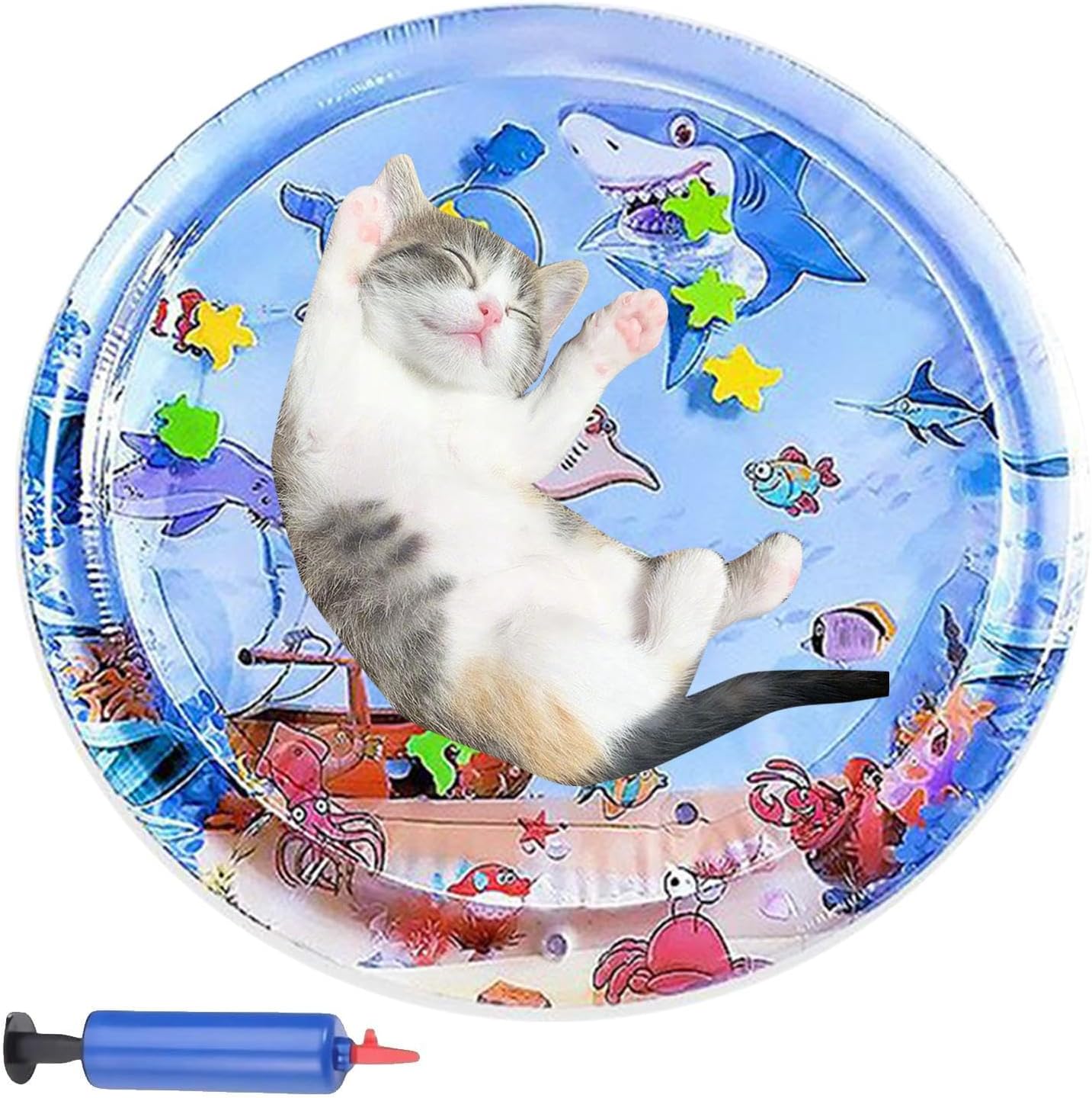 Inflatable Pet Bed | Colorful Pet Play Mat with Inflator | Inflatable Pet Supplies, Funny Interactive Pad for Courtyard, Backyard, Lawn