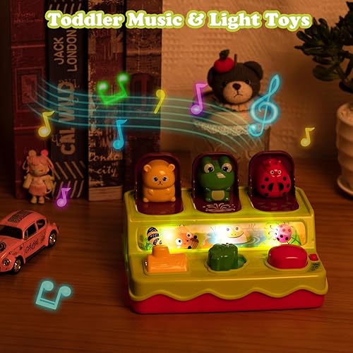 Miniatura 3 de SUPERHIGH Juguetes desplegables para bebés de 1 año y 9-12-18 meses, juguetes Montessori de causa y efecto para niños de 1 año, juguetes musicales