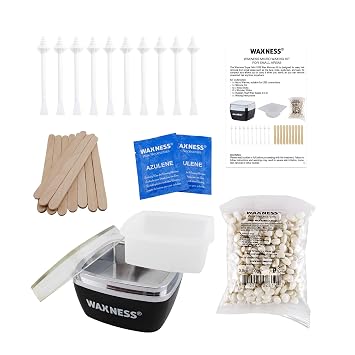 Waxness Micro Travel Waxing Kit with Warmer and Small Bag 3.5 Oz of Russian Pearl hard Wax for Small Areas