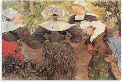 Paul Gauguin - Der Tanz Der Vier Bretoninnen Poster Decorative Painting Canvas Wall Art Living Room Posters Bedroom Painting 12x18inch(30x45cm)