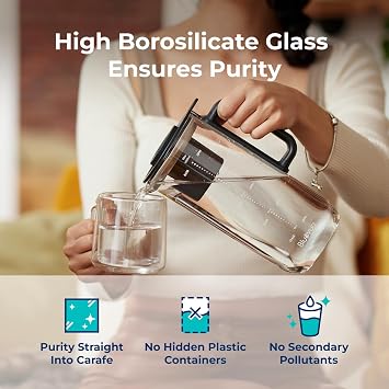 Bluevua RO100ROPOT-Lite(UV) Countertop Reverse Osmosis Water Filter System, Blue, with One Extra ROPOT-LITE Replacement Carafe, Bundle