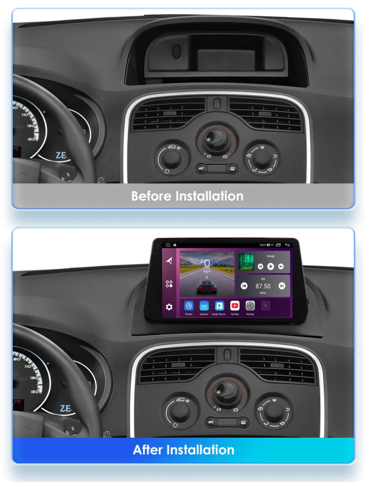 Android 16 Car Player Radio 9 Inch Touchscreen Multimedia for Renault Kangoo 2009-2018 Gps Navigation Bluetooth Support 4g Wifi, Mirror Link Backup Camera,M102 — view 2
