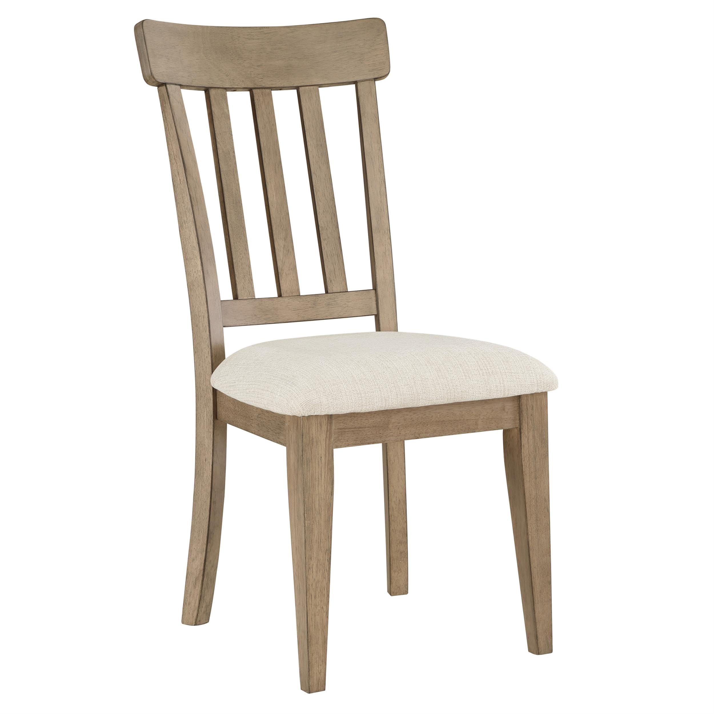 Steve Silver Furniture Napa Side Dining Chairs, Casual California Style in Weathered Sand Finish with Upholstered Seat, Set of 2 Chairs, Brown