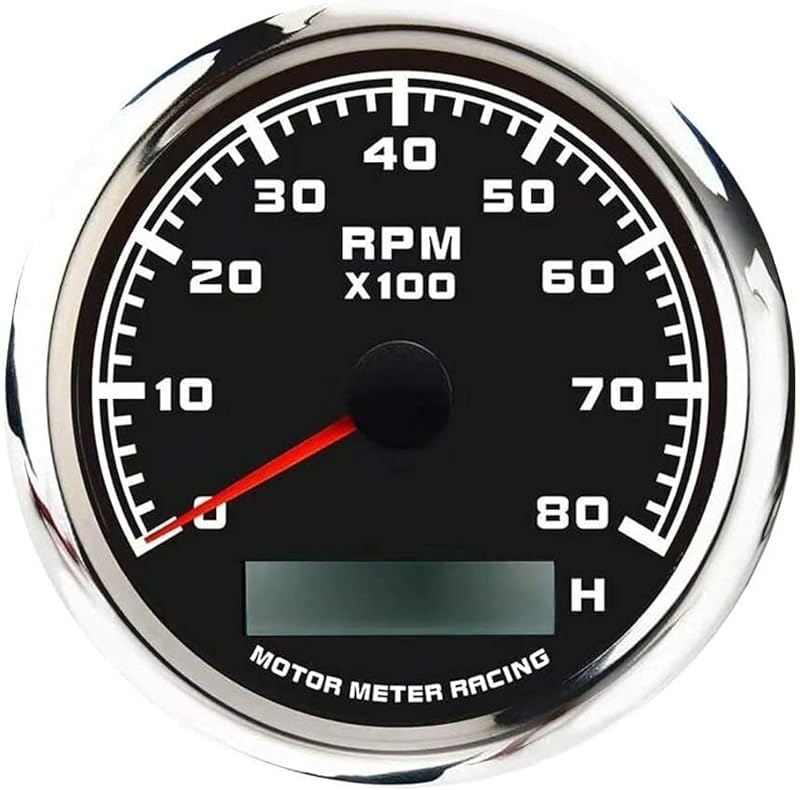 Tacômetro MOTOR METER RACING W Pro Series 85 mm, 0–8000 RPM – 1 unidade