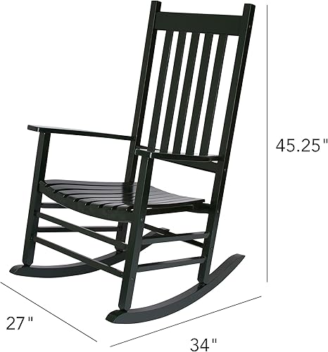 Vista 60 de Shine Company Inc. Silla mecedora para porche estilo Vermont, 4332WT, color blanco