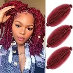 Marley Twist Braiding Hair 8 Inch 3 Packs, Springy Afro Twist Hair Pre Fluffed Spring Twist Hair Pre Separated Wrapping Hair for Soft Locs Hair Extensions (8 Inch (Pack of 3), Bug)