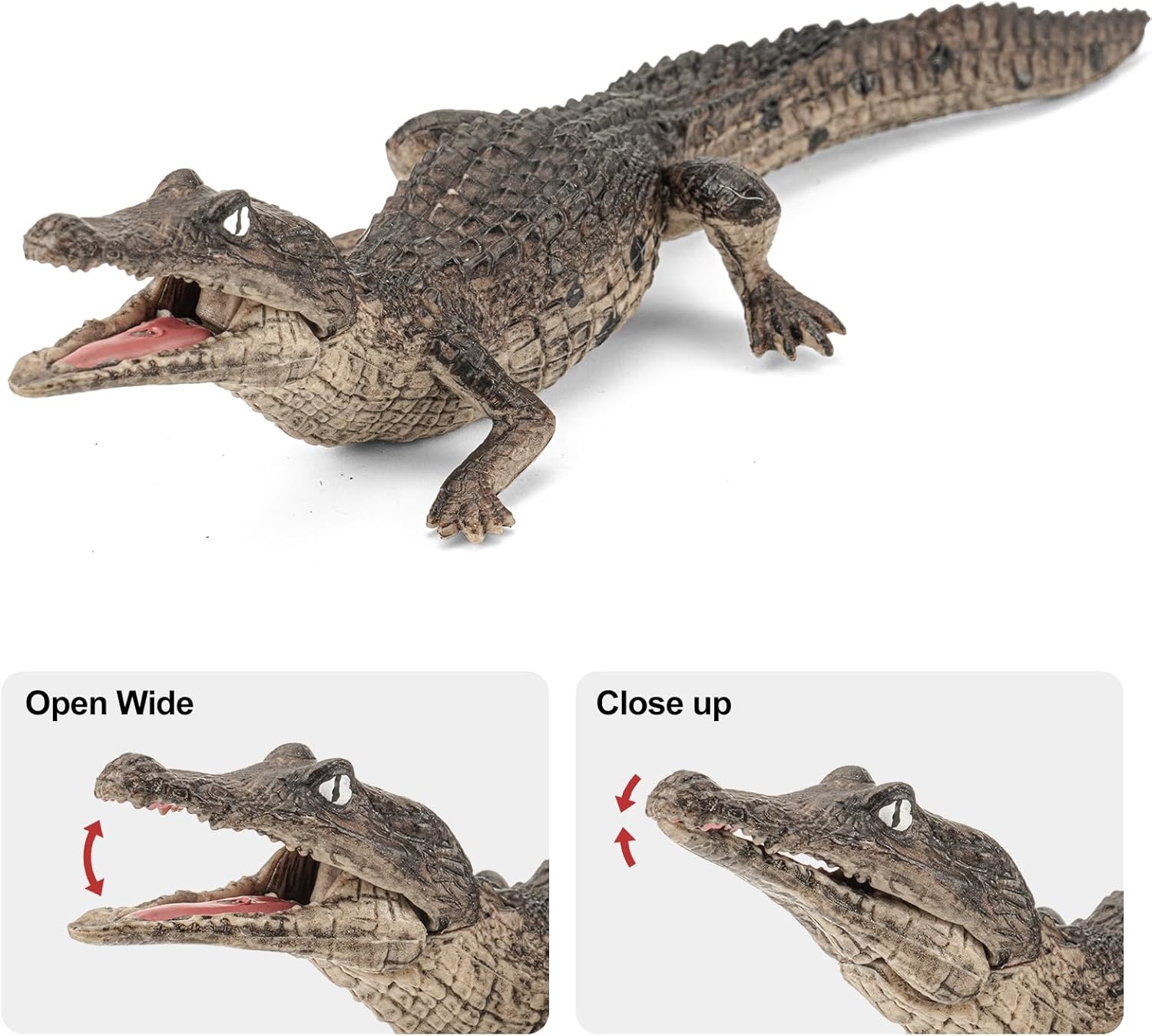 10PCS Crocodile Toys, Realistic Alligator Animal Toys for Kids, Include White Caiman, Crocodile, Alligator Figurines Cake Toppers Birthday Gift Party Favors for Boy
