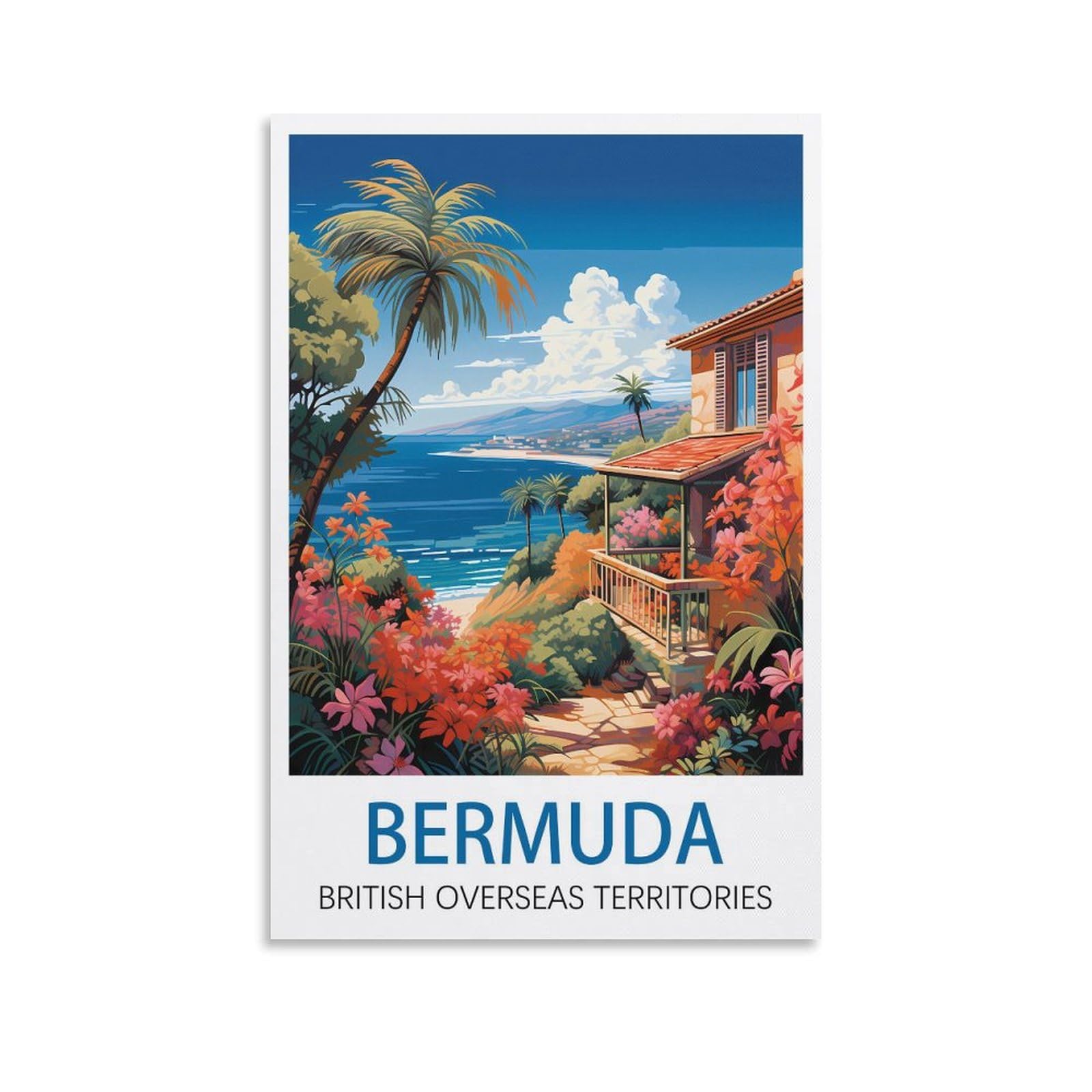 LHJOIUN Bermuda Vintage Travel Posters 12x18inch(30x45cm) Art Canvas Print For Living Room Bedroom Home Decoration Modern Art
