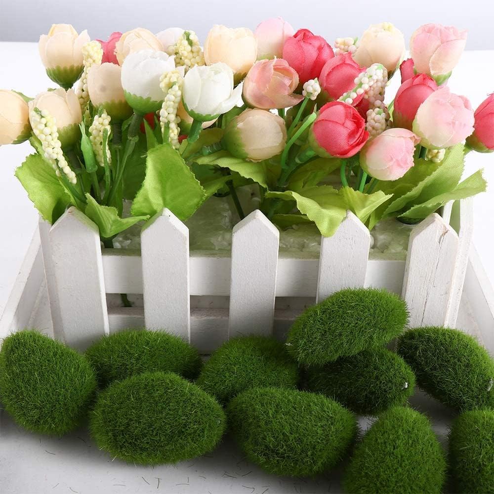 20 Pcs Green Artificial Moss Balls Decorative Stones, Faux Green Moss, Ideal for Vases, Table Decor, Planter Decor, Weddings, Parties, Special Events