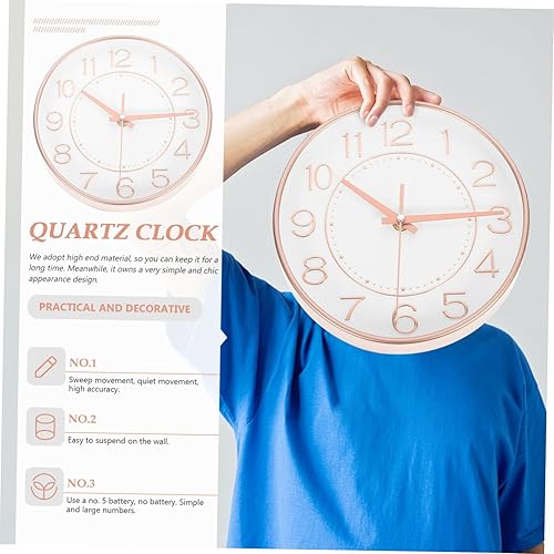 Miniatura 9 de IMIKEYA Reloj de pared digital de cuarzo, reloj de pared con pilas para decoración del hogar, baño, decoración de puerta, decoración de oficina,