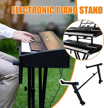Keyboard Display Stand | Adjustable X Shaped Keyboard Stand - Sturdy Display Sheet Music Holder, Double Layer Musical Instrument Accessories for Home Studio