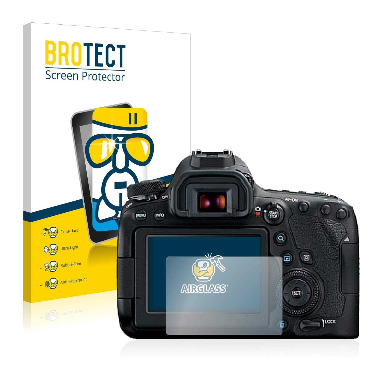 BRUNI Displayschutzfolie Für Canon EOS 6D Mark II - 2er Set, Glasklar & Kratzfest