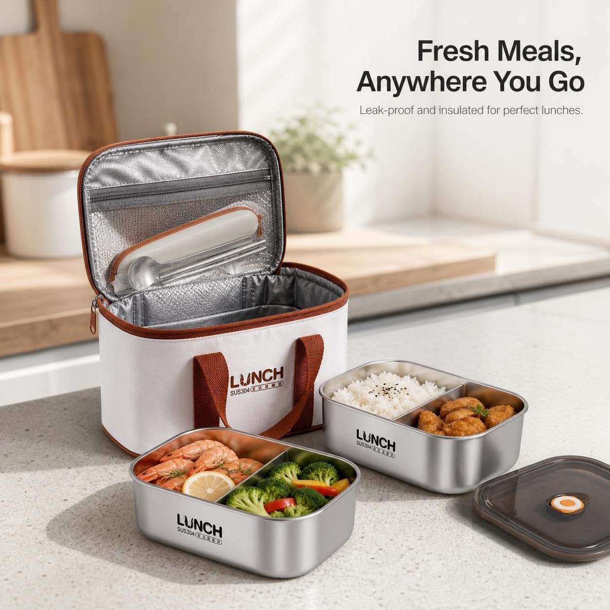 Boîte Repas en Acier Inoxydable 304