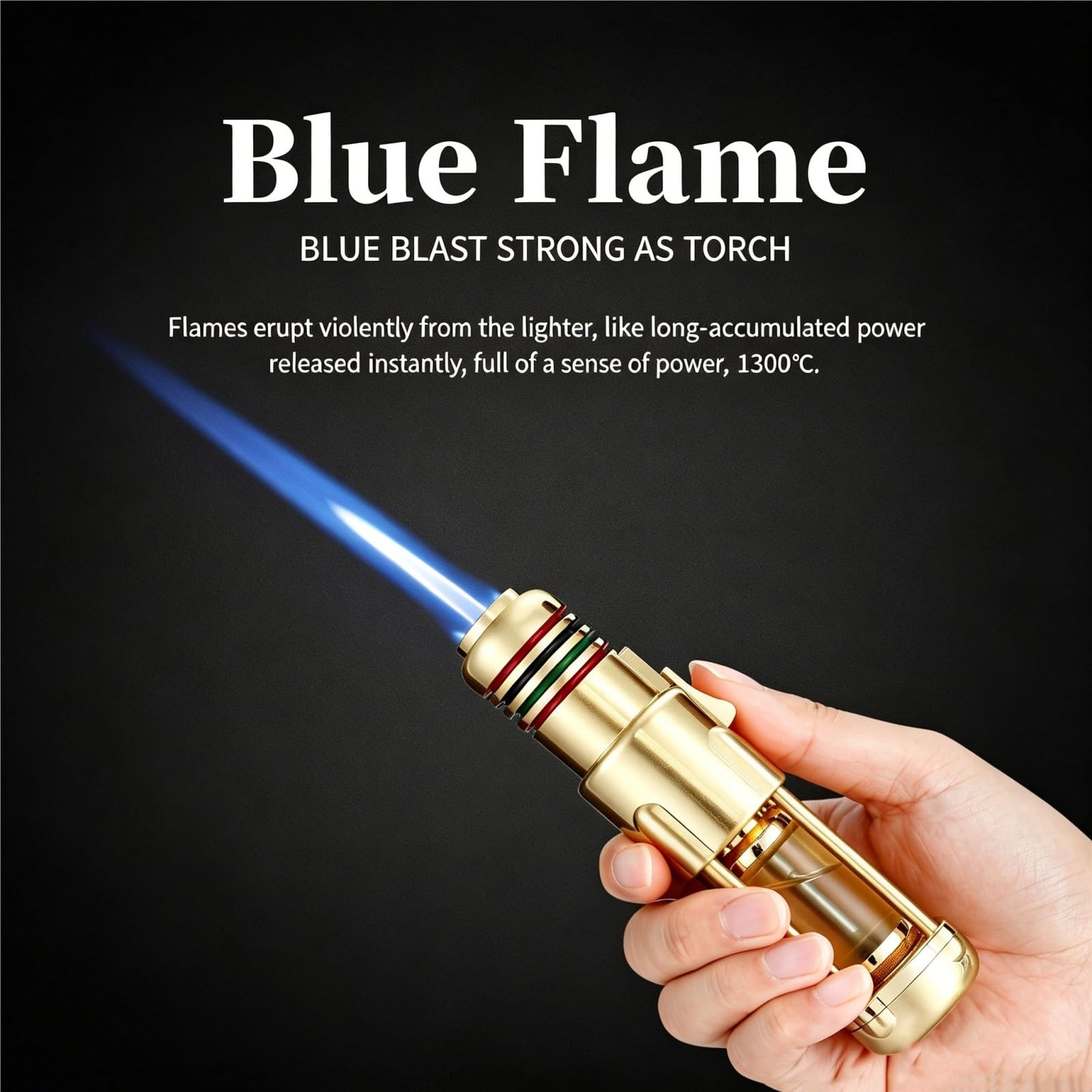 Encendedor de antorcha de butano, encendedor de llama ajustable recargable, tanque de combustible transparente para camping, barbacoa, cocina (paquete de 2) - Ideal para cocinar y asar a la parrilla