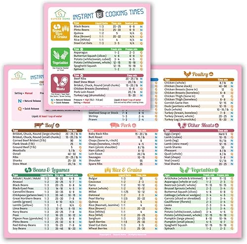 La mejor versión mejorada de tiempos de cocción instantánea, imanes de hoja de trucos de 11 x 8 pulgadas, compatible con olla instantánea de olla a La mejor versión mejorada de tiempos de cocción instantánea, imanes de hoja de trucos de 11 x 8 pulgadas, compatible con olla instantánea de olla a