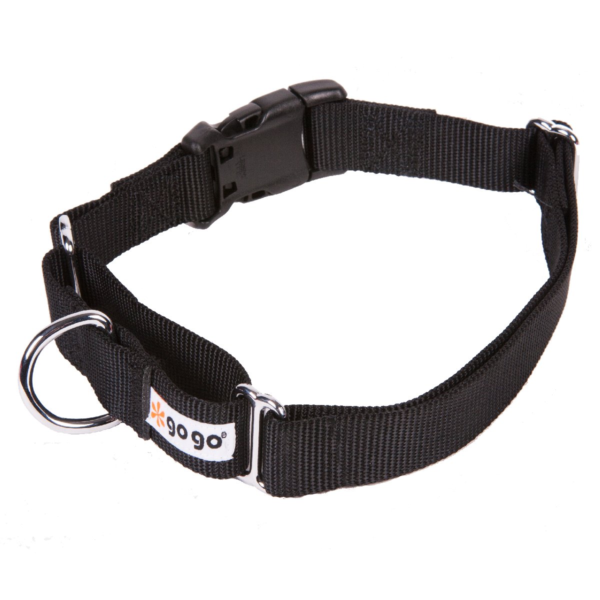 GOGO Pet Products Martingale Girth Gentle Training Collar, Medium/Large, Black