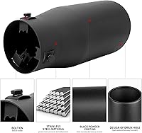 Vista 4 de Richeer Punta de escape de entrada ajustable de 3-3.5 pulgadas, salida de 5 pulgadas, 12 pulgadas de longitud total, punta de escape de acero