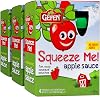 Gefen Apple Sauce Squeeze Pouches, Unsweetened Apple Puree Fruit Snack for Kids, Natural, No Added Sugar, 4 x 90g Pack of 3